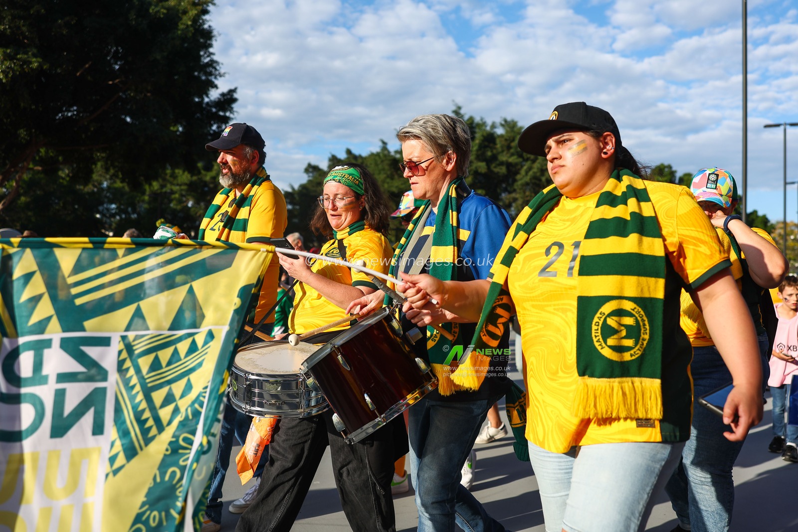 Australia fans arrive ahead of the FIFA Women's World Cup 2023 Quarter-Final match Australia Women vs France Women at Suncorp Stadium, Brisbane, Australia, 12th August 2023

(Photo by Patrick Hoelscher/News Images)