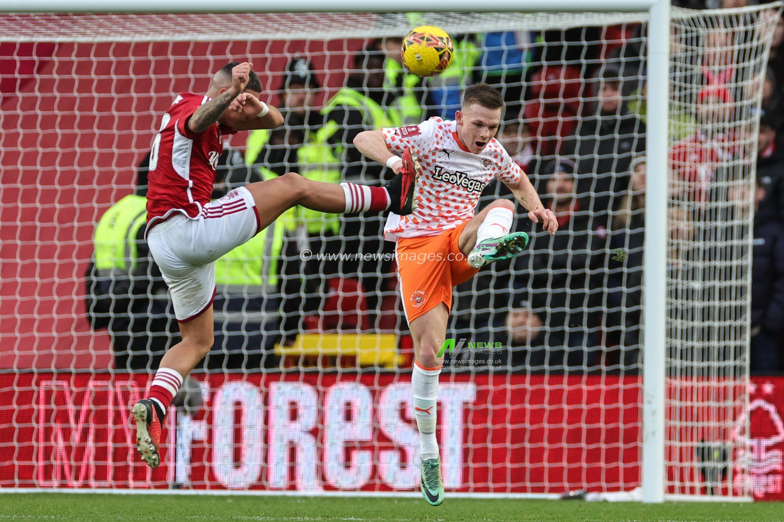 Andy Lyons of Blackpool clears the ball during the Emirates FA Cup  Third Round match Nottingham Forest vs Blackpool at City Ground, Nottingham, United Kingdom, 7th January 2024

(Photo by Mark Cosgrove/News Images)