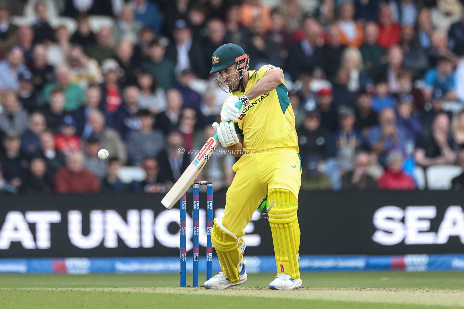 Mitchell Marsh of Australia hits a four (4) during the Second Metro Bank One Day International England v Australia at Headingley Cricket Ground, Leeds, United Kingdom, 21st September 2024

(Photo by Mark Cosgrove/News Images)