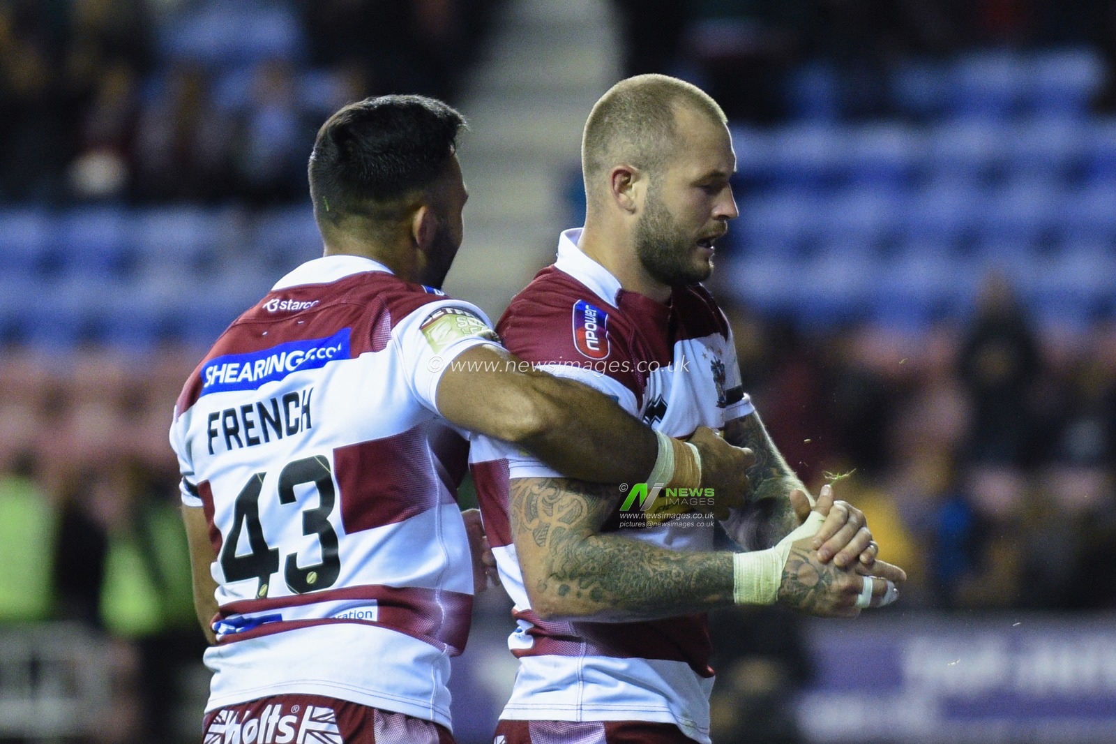 12th September 2019 , DW Stadium, Wigan, England;  Betfred Super League Rugby, Round 29, Wigan Warriors vs Castleford Tigers ; Zak Hardaker (20) of Wigan Warriors celebrates his try making it 10-2

Credit: Richard Long/News Images