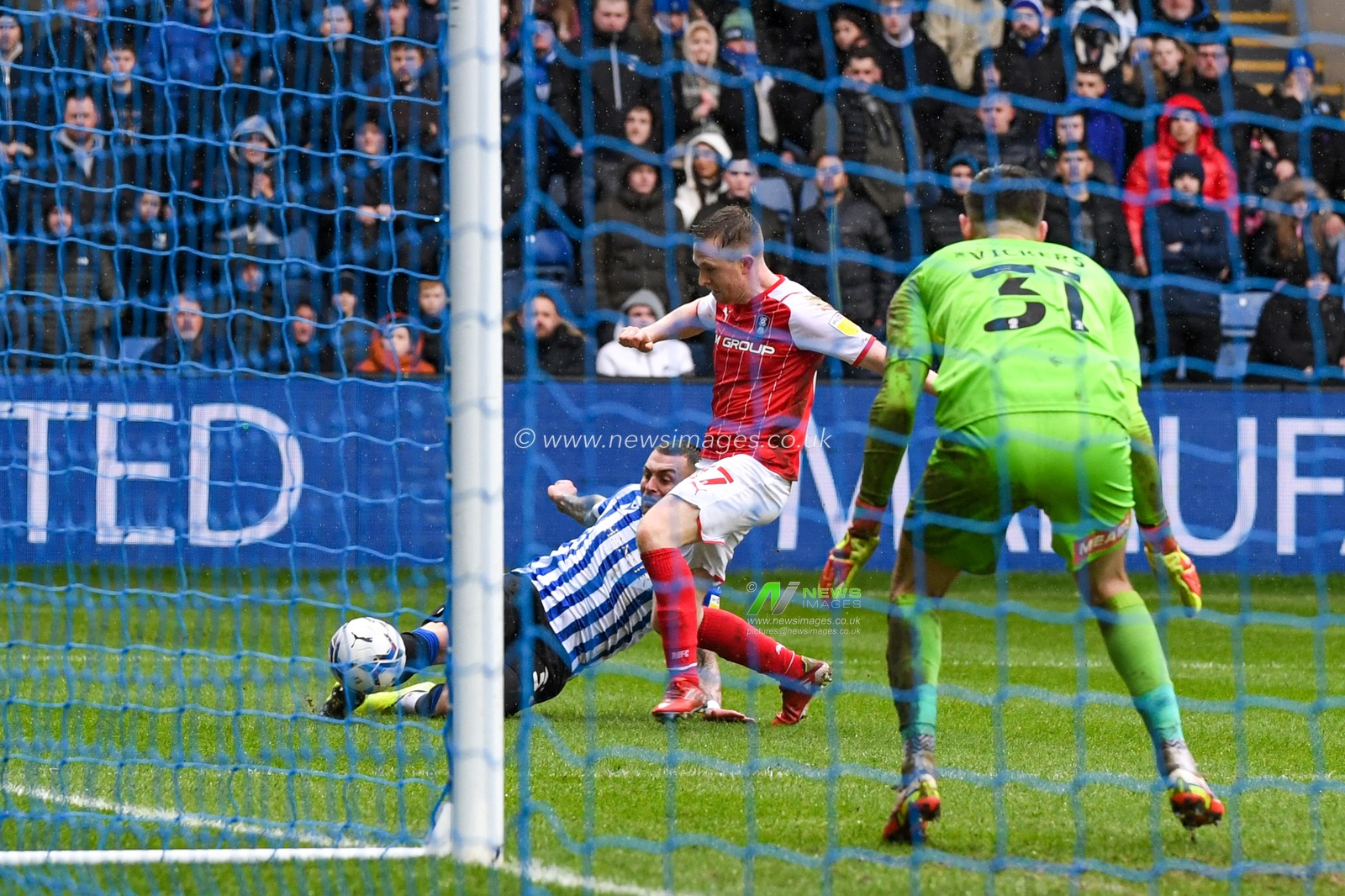 Jack Hunt #32 of Sheffield Wednesday has a shot at goal