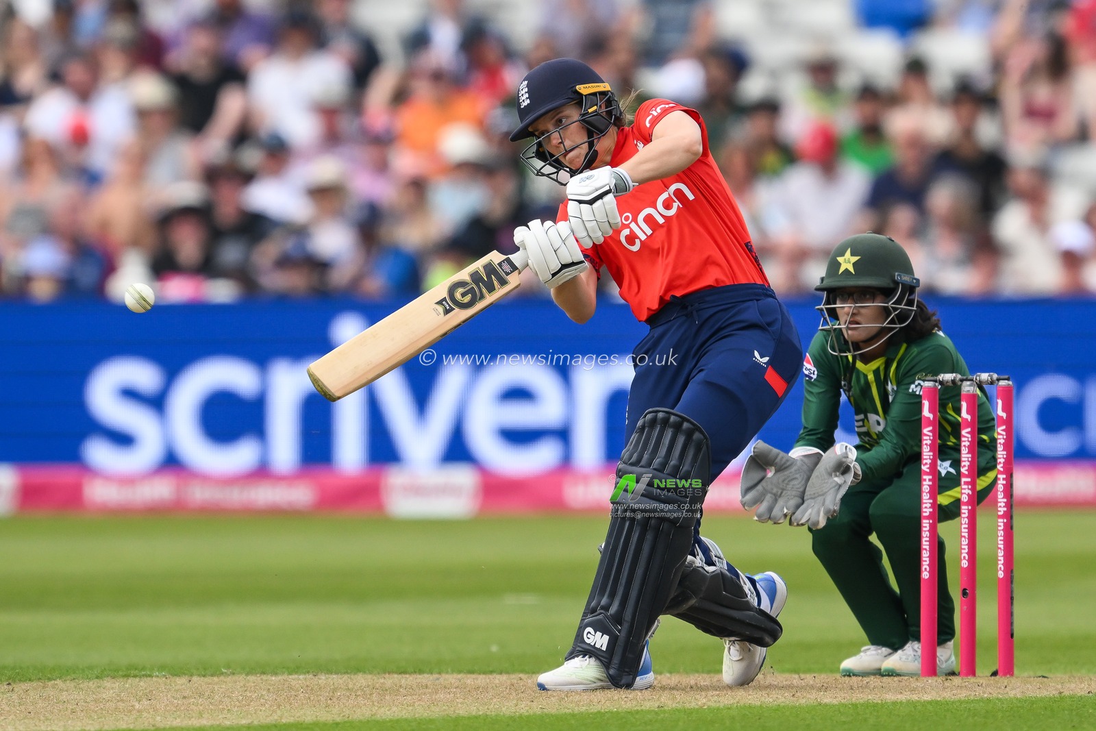 Amy Jones of England drives the ball during the First T20 International match England women vs Pakistan women at Edgbaston, Birmingham, United Kingdom, 11th May 2024

(Photo by Craig Thomas/News Images)