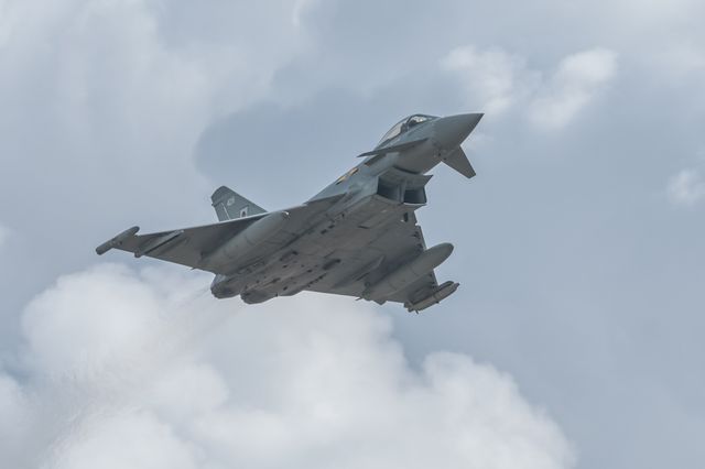 Eurofighter Typhoonâ€™s FGR4 takes off at RAF Coningsby