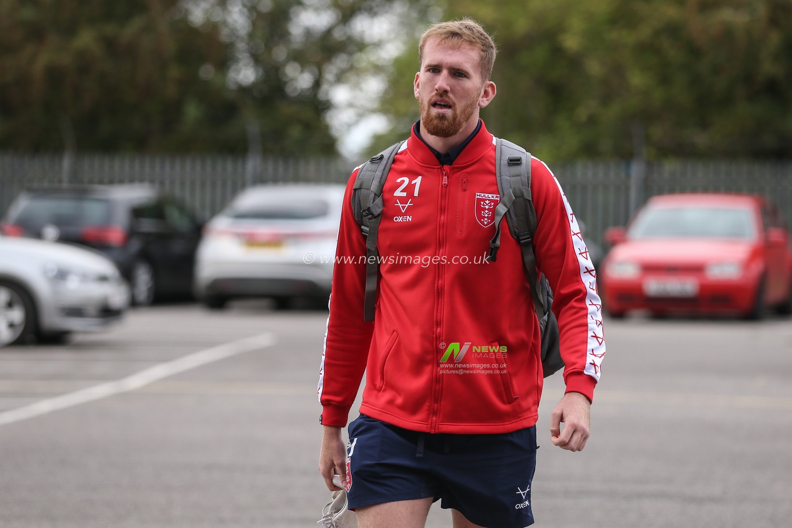 Rowan Milnes #21 of Hull KR arrives at Sewell Group Craven Park