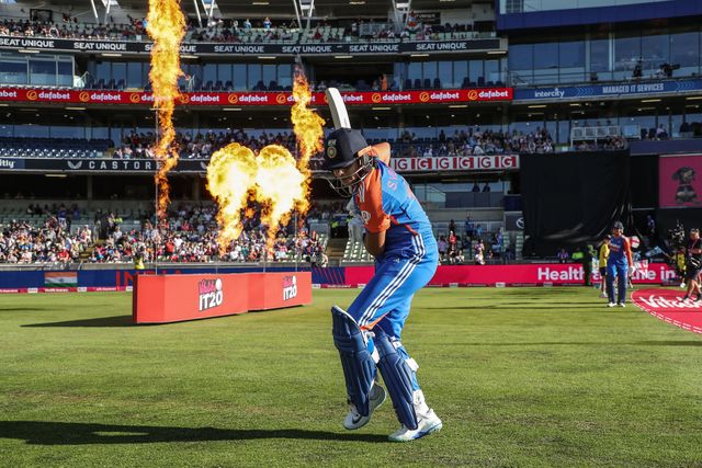 Shafali Verma of India comes out for the game during the 5th Vitality IT20 England Women vs India Women at Edgbaston, Birmingham, United Kingdom, 12th July 2025

(Photo by Izzy Poles/News Images)