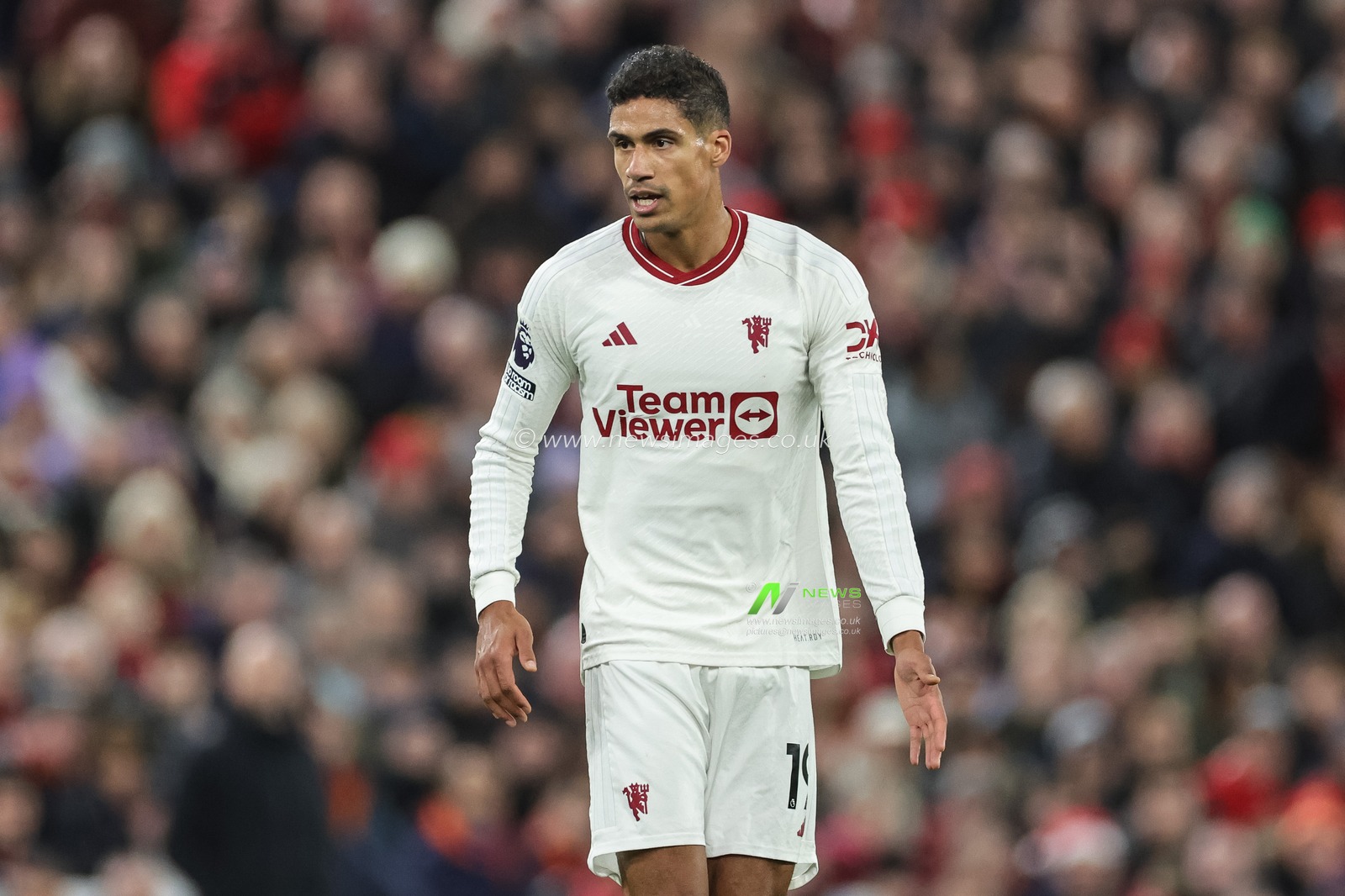 RaphaÃ«l Varane of Manchester United during the Premier League match Liverpool vs Manchester United at Anfield, Liverpool, United Kingdom, 17th December 2023

(Photo by Mark Cosgrove/News Images)