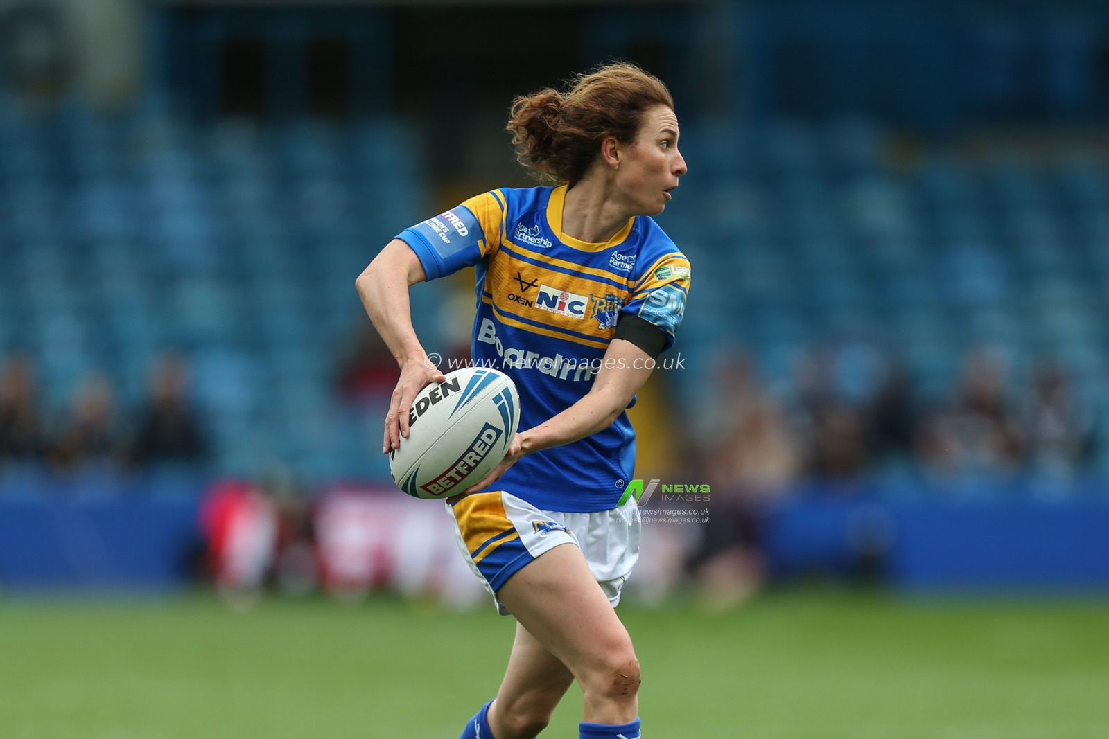 Courtney Winfield-Hill #7 of Leeds Rhinos in action during the game