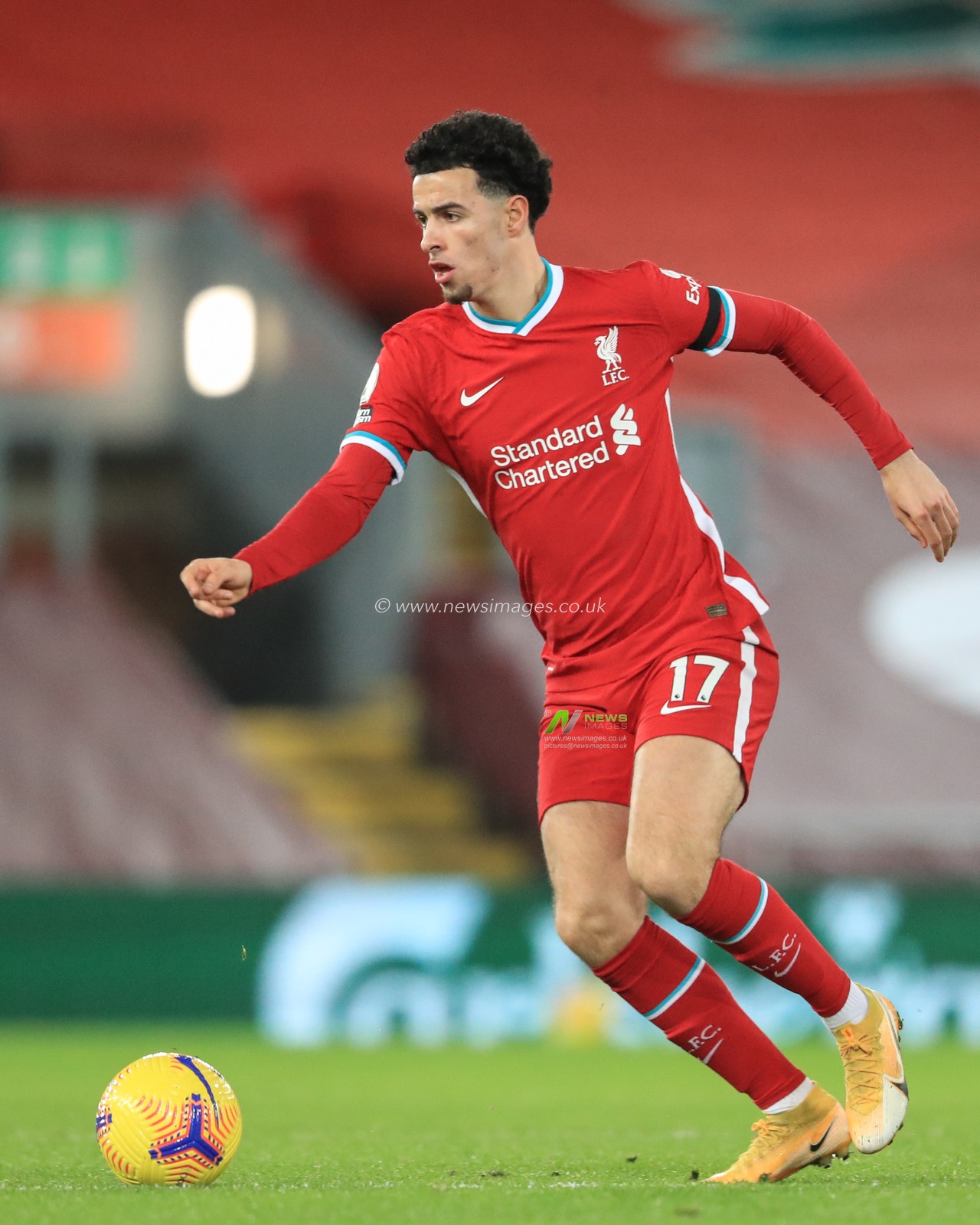 Curtis Jones #17 of Liverpool during the game