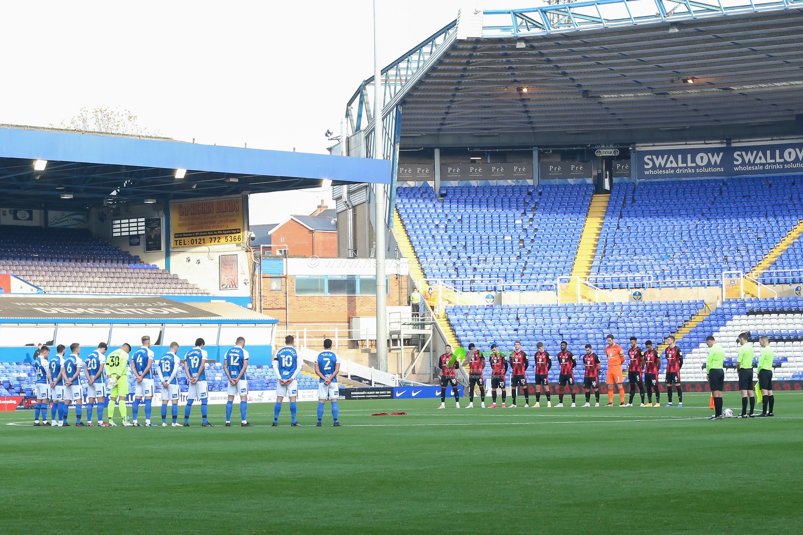 Birmingham City and Bournemouth observe a 2 minute silence.