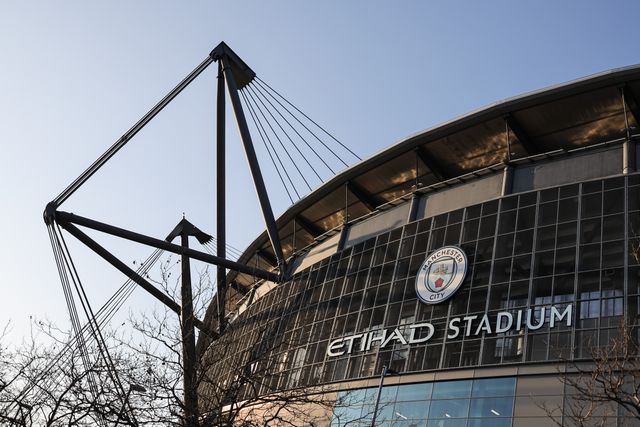 A general view of the Etihad Stadium and a clear blue spring sky during the Premier League match Manchester City vs Nottingham Forest at Etihad Stadium, Manchester, United Kingdom on 04 March 2026

(Photo by Mark Cosgrove/News Images)