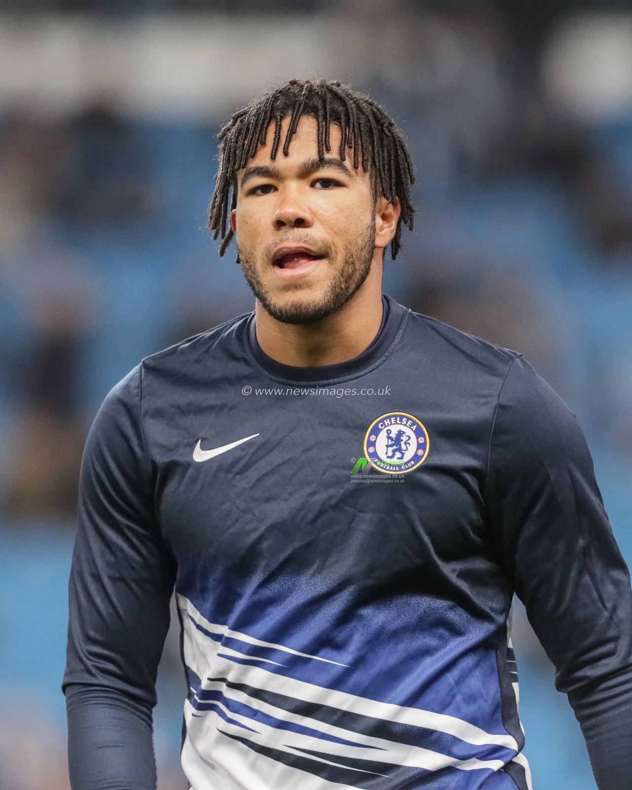 23rd November 2019, Etihad Stadium, Manchester, England; Premier League, Manchester City v Chelsea : Reece James (24) of Chelsea during the pre-game warmup 

Credit: Mark Cosgrove/News Images