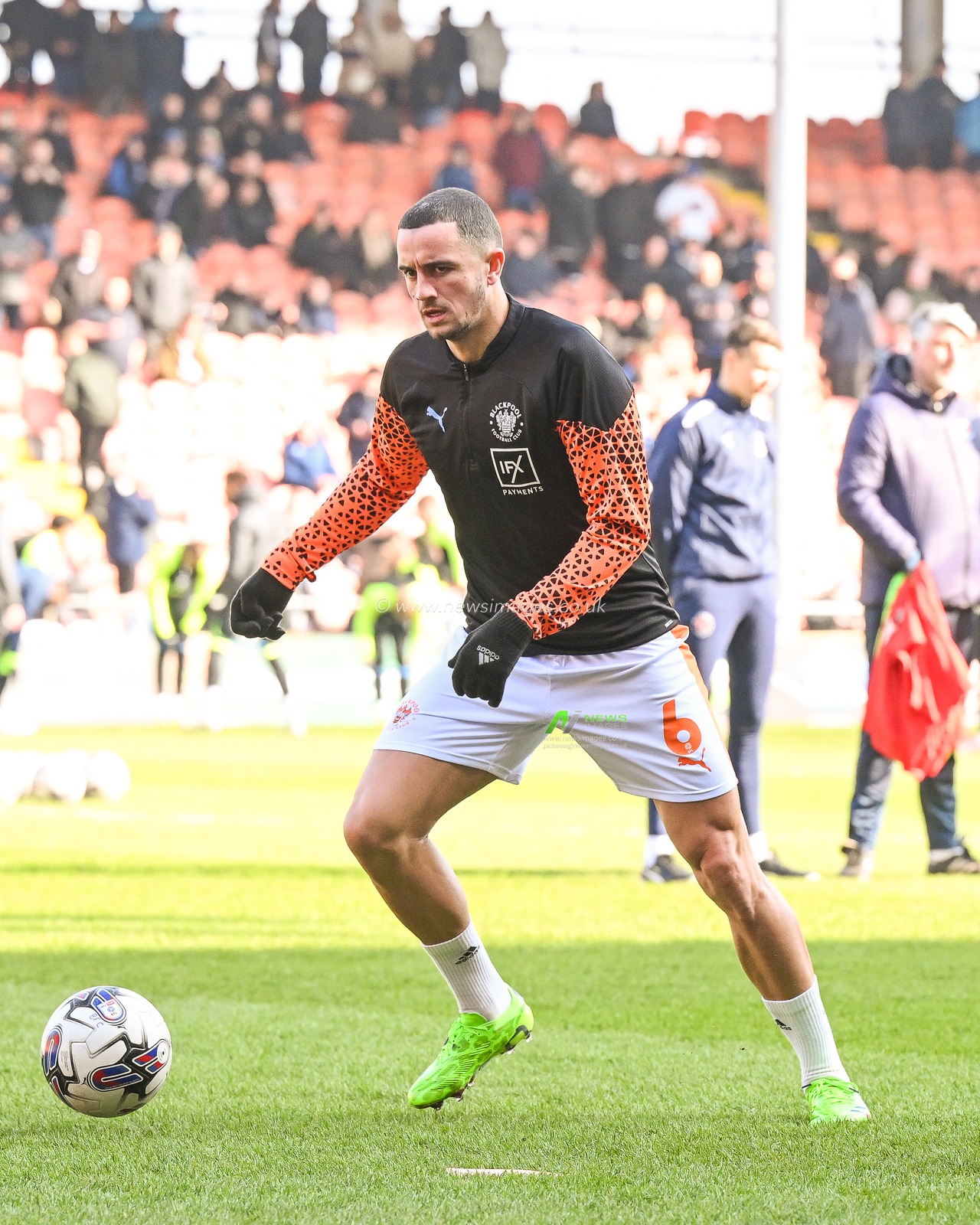 Oliver Norburn of Blackpool during the pre-game warmup ahead of the Sky Bet League 1 match Blackpool vs Portsmouth at Bloomfield Road, Blackpool, United Kingdom, 9th March 2024

(Photo by Craig Thomas/News Images)