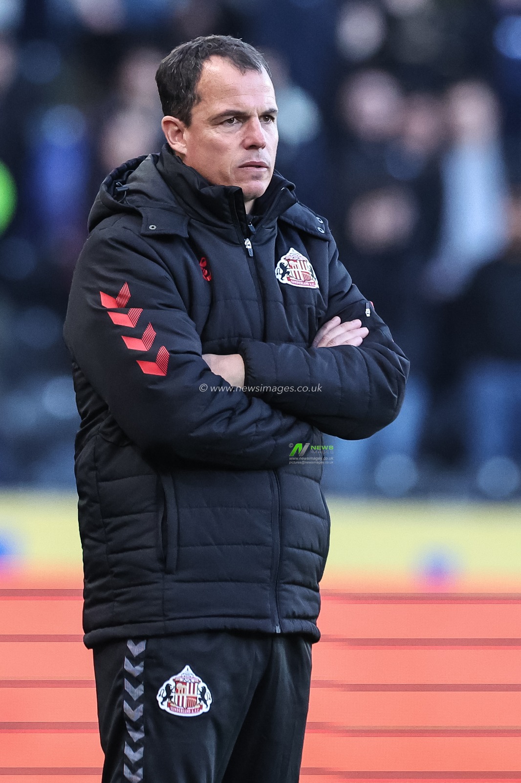 RÃ©gis Le Bris manager of sunderland reacts in the technical area during the Sky Bet Championship match Hull City vs Sunderland at MKM Stadium, Hull, United Kingdom, 20th October 2024

(Photo by Mark Cosgrove/News Images)