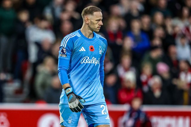 Nottingham Forest goalkeeper Matz Sels during the Premier League match Nottingham Forest vs Manchester United at City Ground, Nottingham, United Kingdom, 1st November 2025

(Photo by Alfie Cosgrove/News Images)

*** GER AUT SUI OUT ***