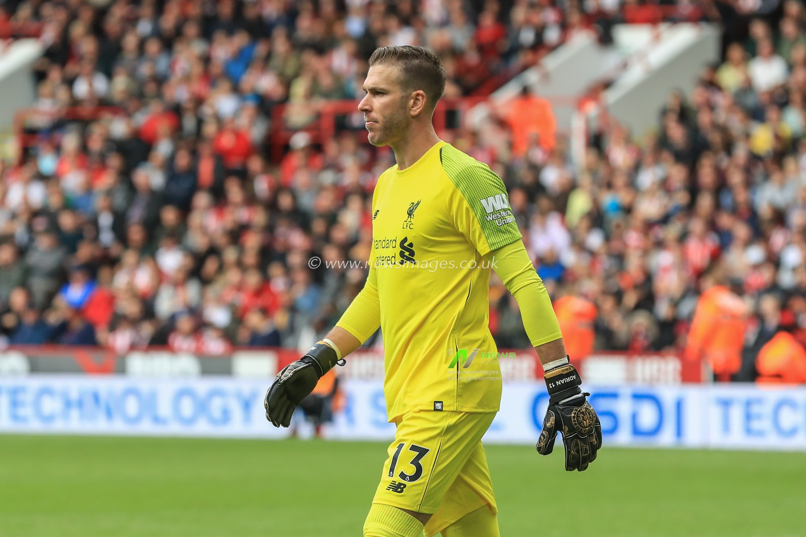 28th September 2019, Bramall Lane, Sheffield, England; Premier League, Sheffield United v Liverpool : Adrian (13) of Liverpool during the game

Credit: Mark Cosgrove/News Images