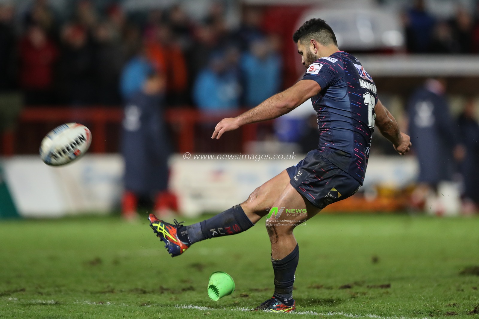 Rhyse Martin of Leeds Rhinos converts for a goal during the Betfred Super League Round 2 match Hull KR vs Leeds Rhinos at Sewell Group Craven Park, Kingston upon Hull, United Kingdom, 22nd February 2024

(Photo by Alfie Cosgrove/News Images)