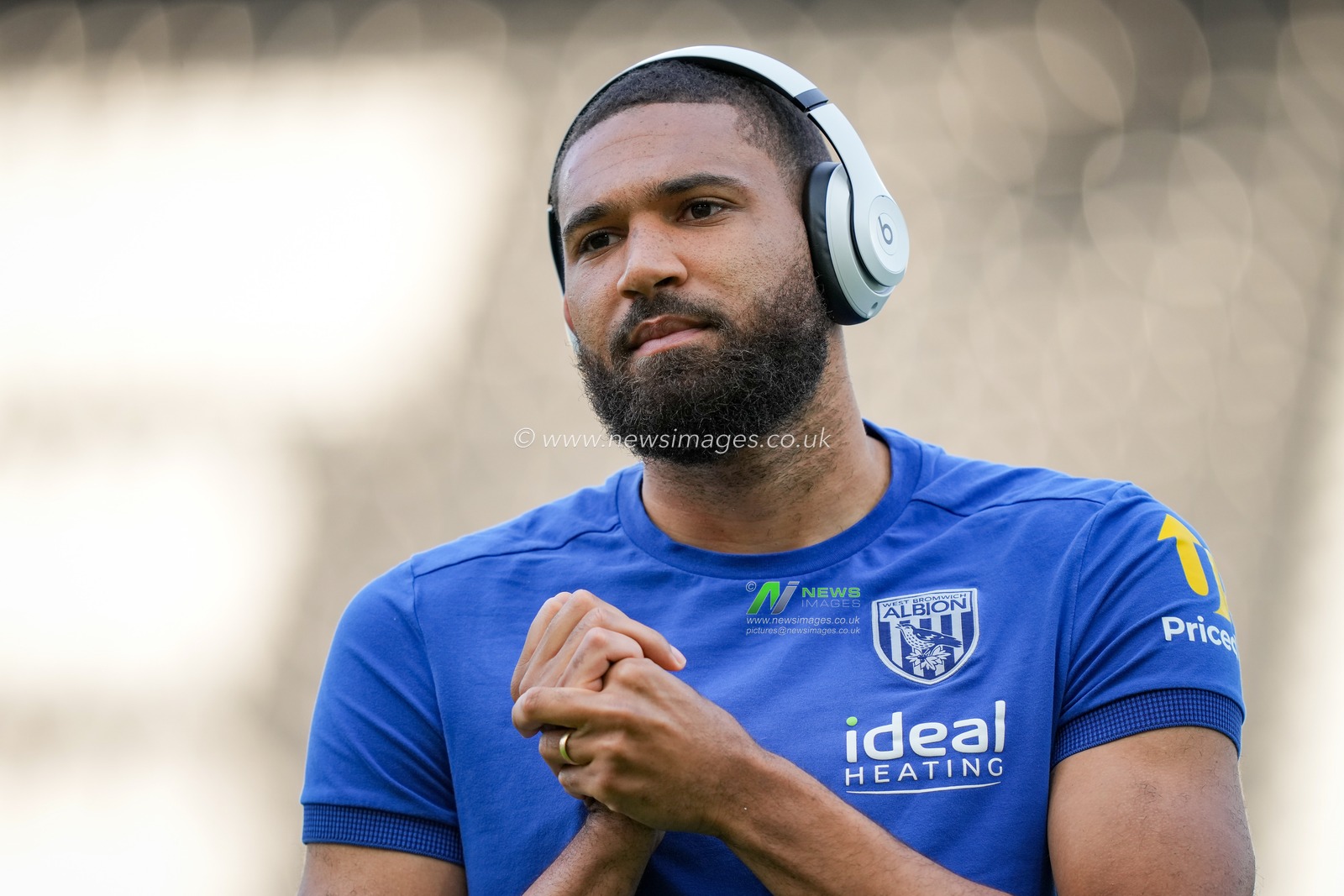 George Campbell of West Bromwich Albion inspects the pitch prior to kick off during the Sky Bet Championship match Derby County vs West Bromwich Albion at Pride Park Stadium, Derby, United Kingdom on 09 September 2026

(Photo by Maynard Manyowa/News Images)