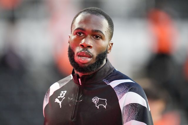 Corey Blackett-Taylor of Derby County in the pregame warmup session  during the Sky Bet Championship match Derby County vs West Bromwich Albion at Pride Park Stadium, Derby, United Kingdom on 09 September 2026

(Photo by Maynard Manyowa/News Images)