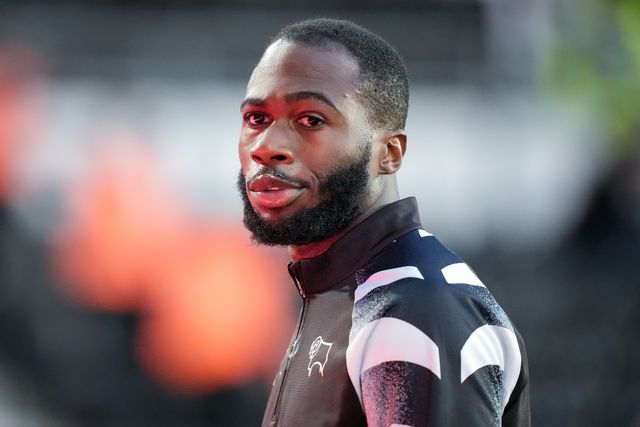 Corey Blackett-Taylor of Derby County in the pregame warmup session  during the Sky Bet Championship match Derby County vs West Bromwich Albion at Pride Park Stadium, Derby, United Kingdom on 09 September 2026

(Photo by Maynard Manyowa/News Images)
