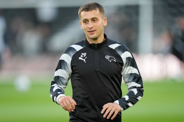 Oscar Fraulo of Derby County in the pregame warmup session  during the Sky Bet Championship match Derby County vs West Bromwich Albion at Pride Park Stadium, Derby, United Kingdom on 09 September 2026

(Photo by Maynard Manyowa/News Images)