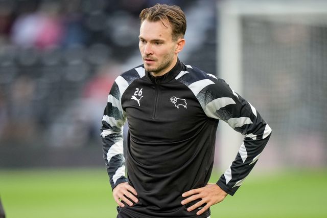 Ryan Hedges of Derby County in the pregame warmup session  during the Sky Bet Championship match Derby County vs West Bromwich Albion at Pride Park Stadium, Derby, United Kingdom on 09 September 2026

(Photo by Maynard Manyowa/News Images)