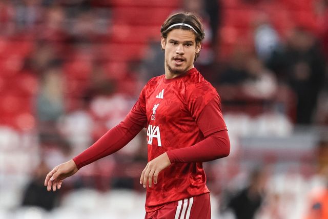 Milos Kerkez of Liverpool in the pregame warmup session during the UEFA Champions League Matchday 1 of 8 match Liverpool vs Atletico Madrid at Anfield, Liverpool, United Kingdom on 09 September 2026

(Photo by Alfie Cosgrove/News Images)