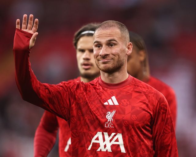 Alexis Mac Allister of Liverpool waves to the fans in the pregame warmup session during the UEFA Champions League Matchday 1 of 8 match Liverpool vs Atletico Madrid at Anfield, Liverpool, United Kingdom on 09 September 2026

(Photo by Alfie Cosgrove/News Images)