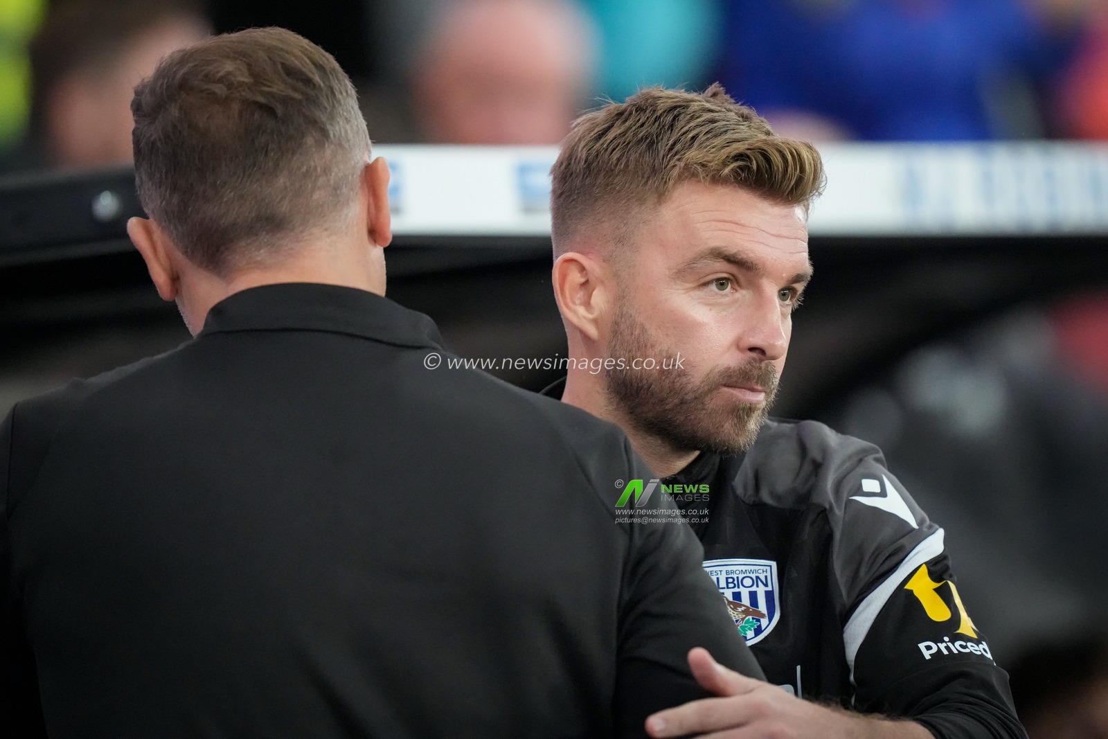 James Morrison manager of West Bromwich Albion embraces John Eustace manager of Derby County prior to kick off during the Sky Bet Championship match Derby County vs West Bromwich Albion at Pride Park Stadium, Derby, United Kingdom on 09 September 2026

(Photo by Maynard Manyowa/News Images)