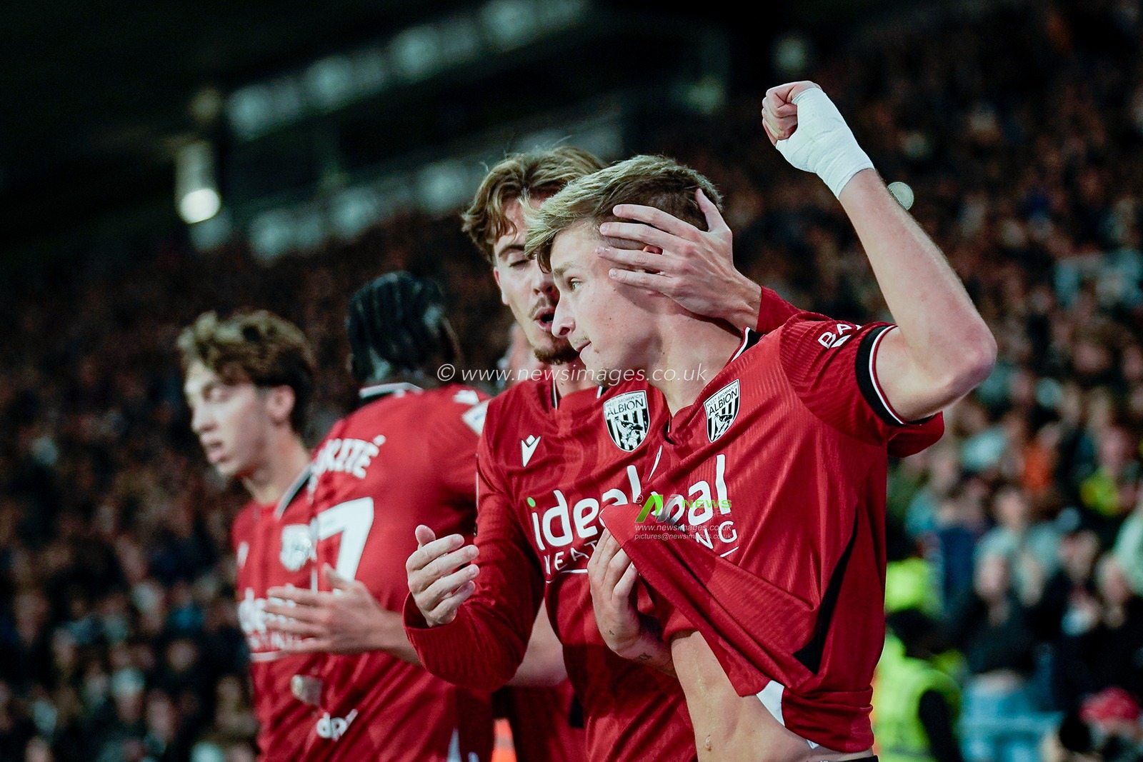 Aune Heggebø of West Bromwich Albion celebrates his goal to make it  0-1 during the Sky Bet Championship match Derby County vs West Bromwich Albion at Pride Park Stadium, Derby, United Kingdom on 09 September 2026

(Photo by Maynard Manyowa/News Images)