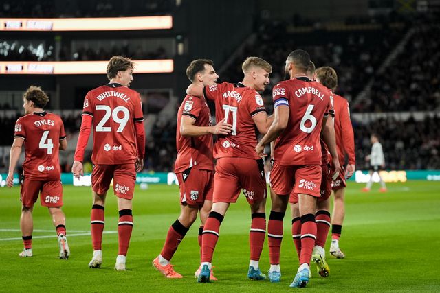 Aune Heggebø of West Bromwich Albion celebrates his goal to make it  0-1 during the Sky Bet Championship match Derby County vs West Bromwich Albion at Pride Park Stadium, Derby, United Kingdom on 09 September 2026

(Photo by Maynard Manyowa/News Images)