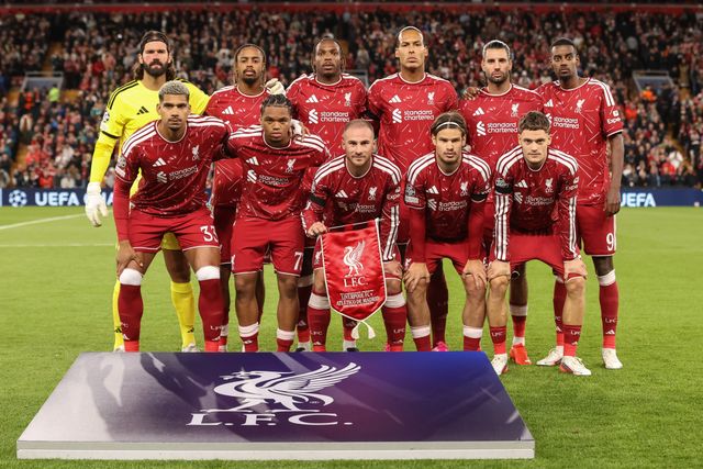 Liverpool FC starting eleven team photo during the UEFA Champions League Matchday 1 of 8 match Liverpool vs Atletico Madrid at Anfield, Liverpool, United Kingdom on 09 September 2026

(Photo by Alfie Cosgrove/News Images)