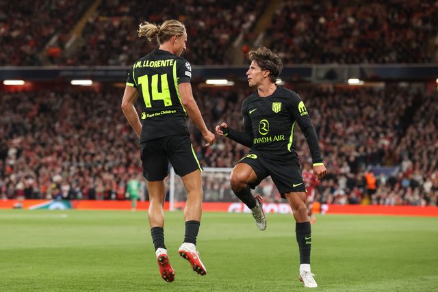 Marcos Llorente of Atlético Madrid celebrates his goal to make it 0-1 during the UEFA Champions League Matchday 1 of 8 match Liverpool vs Atletico Madrid at Anfield, Liverpool, United Kingdom on 09 September 2026

(Photo by Alfie Cosgrove/News Images)