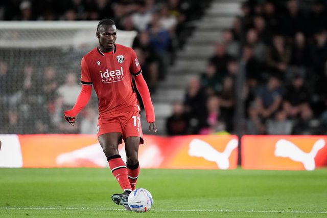 Ousmane Diakite of West Bromwich Albion controls the ball  during the Sky Bet Championship match Derby County vs West Bromwich Albion at Pride Park Stadium, Derby, United Kingdom on 09 September 2026

(Photo by Maynard Manyowa/News Images)