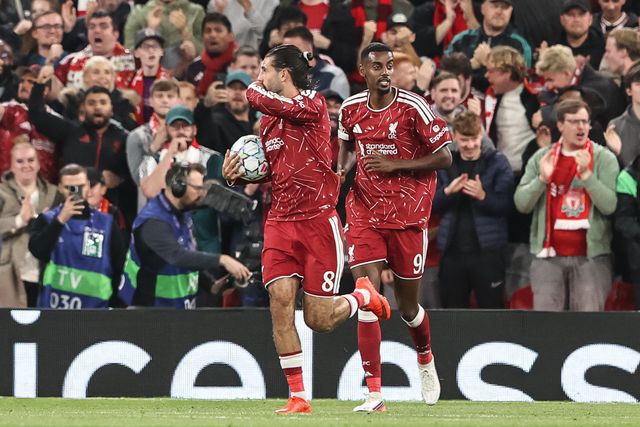Dominik Szoboszlai of Liverpool celebrates his goal to make it 1-1 during the UEFA Champions League Matchday 1 of 8 match Liverpool vs Atletico Madrid at Anfield, Liverpool, United Kingdom on 09 September 2026

(Photo by Alfie Cosgrove/News Images)