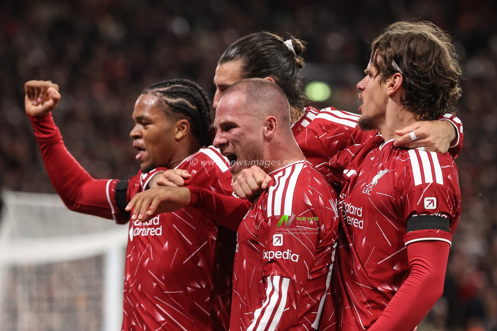 Alexis Mac Allister of Liverpool celebrates his goal to make it 2-1 during the UEFA Champions League Matchday 1 of 8 match Liverpool vs Atletico Madrid at Anfield, Liverpool, United Kingdom on 09 September 2026

(Photo by Alfie Cosgrove/News Images)