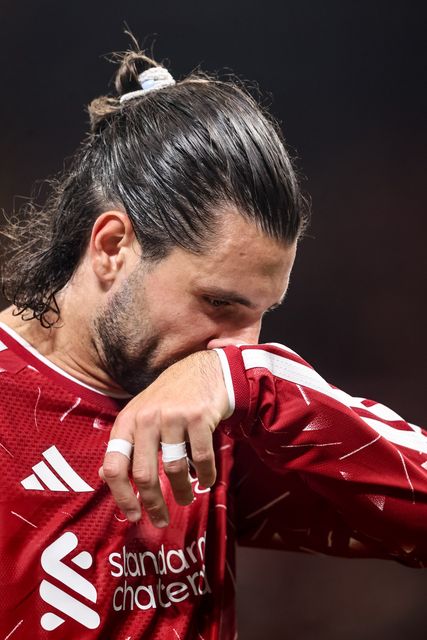 Dominik Szoboszlai of Liverpool wipes his face during the UEFA Champions League Matchday 1 of 8 match Liverpool vs Atletico Madrid at Anfield, Liverpool, United Kingdom on 09 September 2026

(Photo by Alfie Cosgrove/News Images)