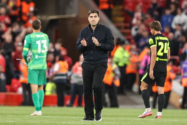 Andoni Iraola manager of Liverpool applauds the fans during the UEFA Champions League Matchday 1 of 8 match Liverpool vs Atletico Madrid at Anfield, Liverpool, United Kingdom on 09 September 2026

(Photo by Alfie Cosgrove/News Images)
