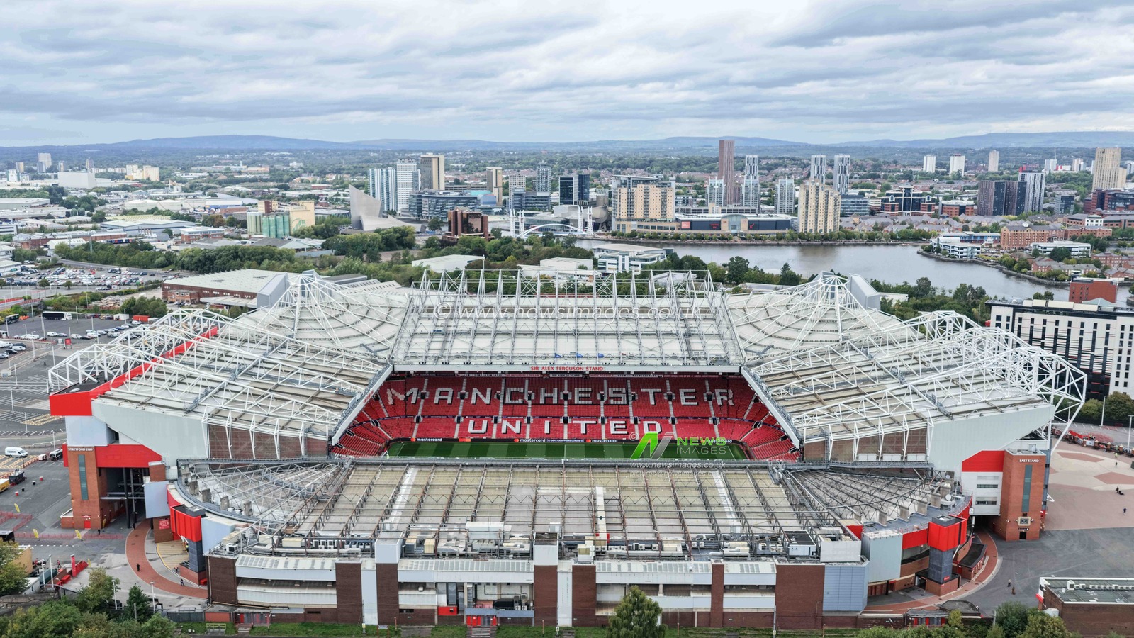 An aerial view of Old Trafford also known as the Theatre Of Dreams during the UEFA Champions League Matchday 1 of 8 match Manchester United vs Sabah FK at Old Trafford, Manchester, United Kingdom on 10 September 2026

(Photo by Mark Cosgrove/News Images)