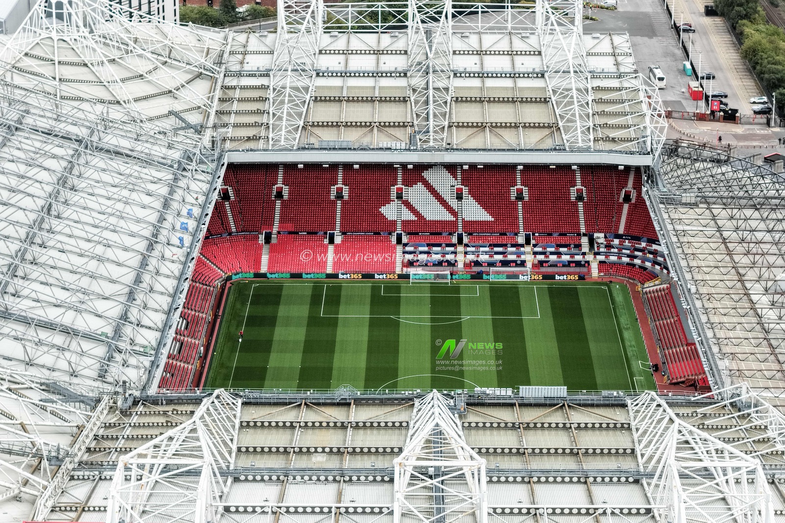An aerial view of Old Trafford also known as the Theatre Of Dreams during the UEFA Champions League Matchday 1 of 8 match Manchester United vs Sabah FK at Old Trafford, Manchester, United Kingdom on 10 September 2026

(Photo by Mark Cosgrove/News Images)