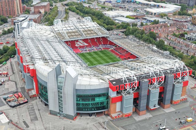 An aerial view of Old Trafford also known as the Theatre Of Dreams during the UEFA Champions League Matchday 1 of 8 match Manchester United vs Sabah FK at Old Trafford, Manchester, United Kingdom on 10 September 2026

(Photo by Mark Cosgrove/News Images)