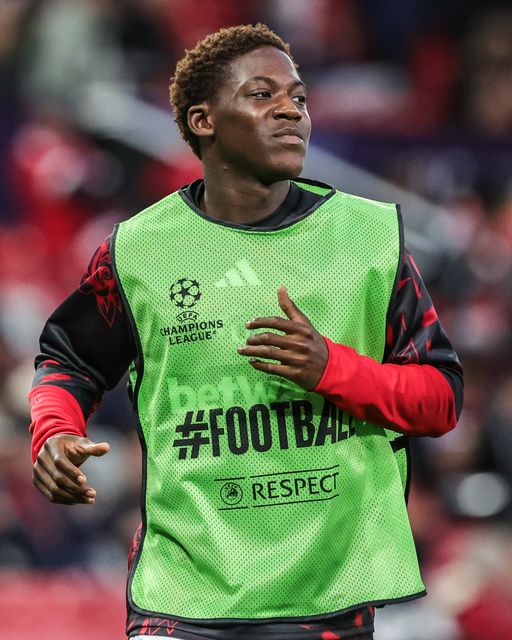 Kobbie Mainoo of Manchester United in the pregame warmup session during the UEFA Champions League Matchday 1 of 8 match Manchester United vs Sabah FK at Old Trafford, Manchester, United Kingdom on 10 September 2026

(Photo by Mark Cosgrove/News Images)