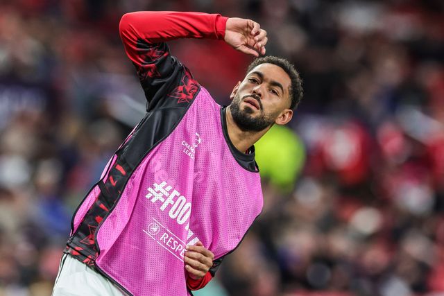 Matheus Cunha of Manchester United in the pregame warmup session during the UEFA Champions League Matchday 1 of 8 match Manchester United vs Sabah FK at Old Trafford, Manchester, United Kingdom on 10 September 2026

(Photo by Mark Cosgrove/News Images)