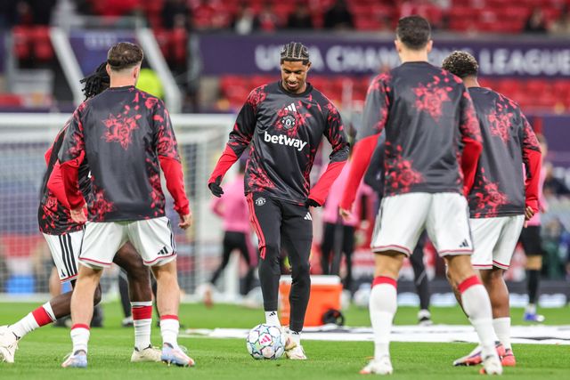 Marcus Rashford of Manchester United in the pregame warmup session during the UEFA Champions League Matchday 1 of 8 match Manchester United vs Sabah FK at Old Trafford, Manchester, United Kingdom on 10 September 2026

(Photo by Mark Cosgrove/News Images)