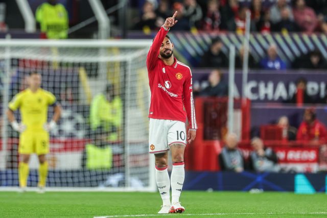 Matheus Cunha of Manchester United celebrates his goal to make it during the UEFA Champions League Matchday 1 of 8 match Manchester United vs Sabah FK at Old Trafford, Manchester, United Kingdom on 10 September 2026

(Photo by Mark Cosgrove/News Images)