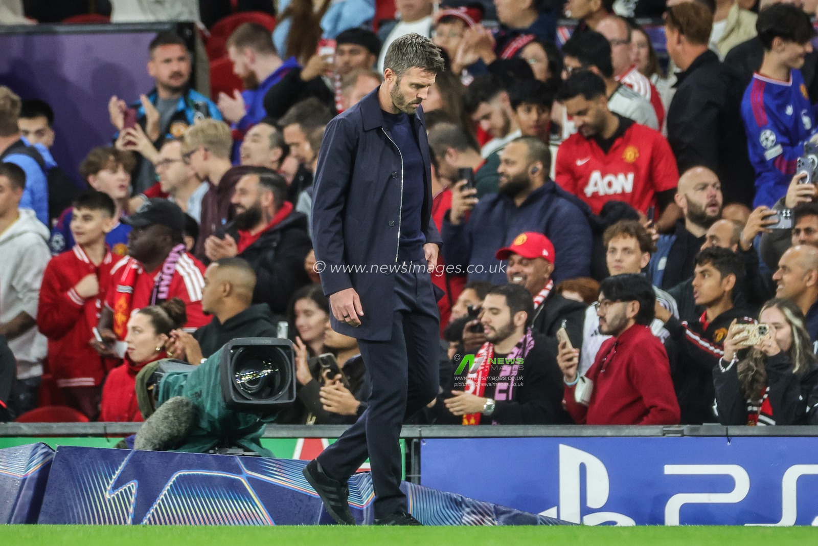 Michael Carrick manager of Manchester United returns to the dressing rooms after the first half during the UEFA Champions League Matchday 1 of 8 match Manchester United vs Sabah FK at Old Trafford, Manchester, United Kingdom on 10 September 2026

(Photo by Mark Cosgrove/News Images)