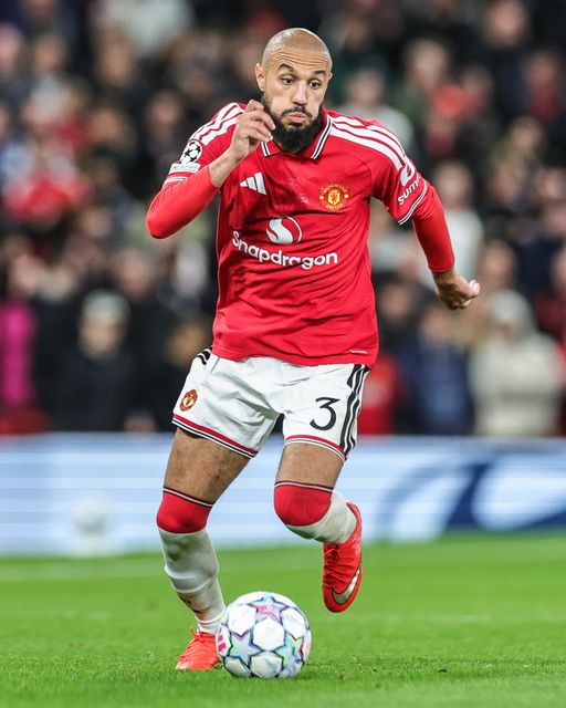 Noussair Mazraoui of Manchester United breaks with the ball during the UEFA Champions League Matchday 1 of 8 match Manchester United vs Sabah FK at Old Trafford, Manchester, United Kingdom on 10 September 2026

(Photo by Mark Cosgrove/News Images)