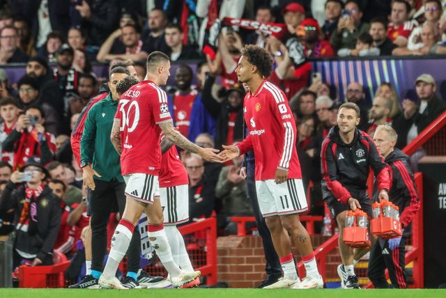 Benjamin Sesko of Manchester United is substituted off for Joshua Zirkzee of Manchester United during the UEFA Champions League Matchday 1 of 8 match Manchester United vs Sabah FK at Old Trafford, Manchester, United Kingdom on 10 September 2026

(Photo by Mark Cosgrove/News Images)