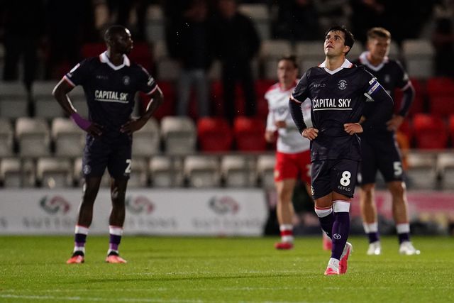 Liam Walsh of Luton Town as Stevenage make it 2-0 during the Sky Bet League One match Stevenage vs Luton Town at Lamex Stadium, Stevenage, United Kingdom on 10 September 2026

(Photo by Harvey Murphy/News Images)