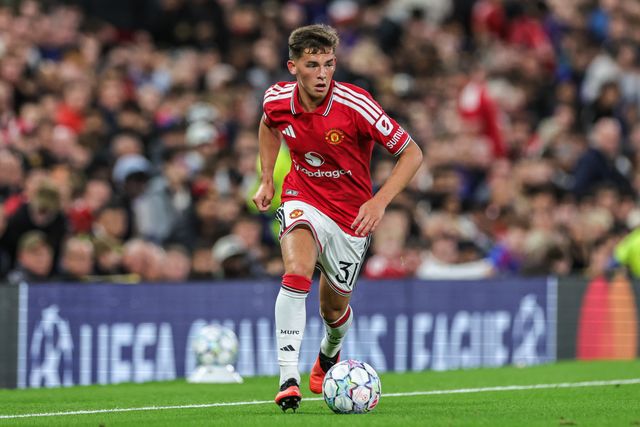 Shea Lacey of Manchester United breaks with the ball during the UEFA Champions League Matchday 1 of 8 match Manchester United vs Sabah FK at Old Trafford, Manchester, United Kingdom on 10 September 2026

(Photo by Mark Cosgrove/News Images)