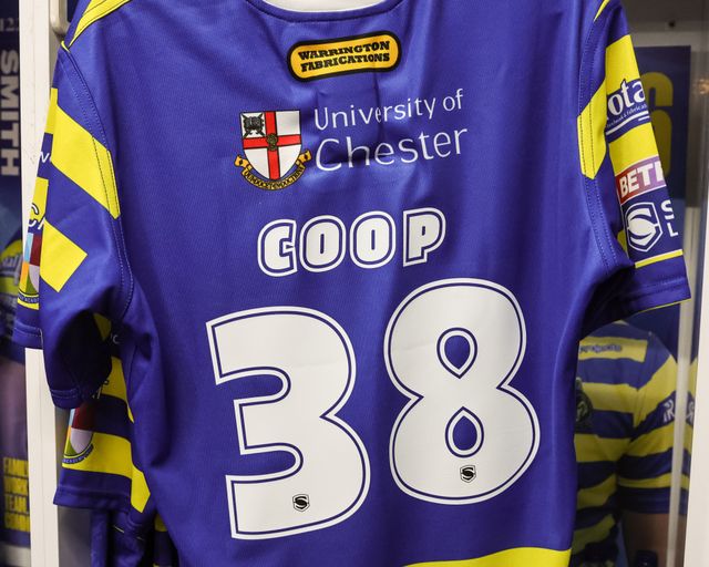 The embroiled shirt of Daniel Coop of Warrington Wolves who makes his Super League debut during the Betfred Super League round 27 match Warrington Wolves vs Toulouse Olympique at The Halliwell Jones Stadium, Warrington, United Kingdom on 11 September 2026

(Photo by Mark Cosgrove/News Images)